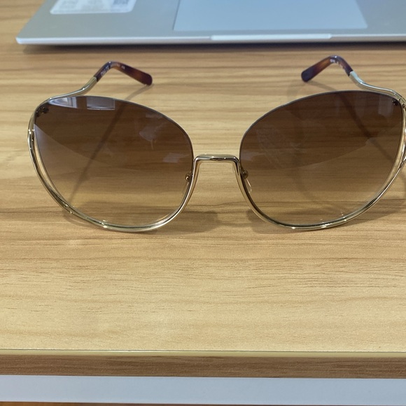 New Chloe Butterfly 64mm Sunglasses GOLD HAVANA main image 8